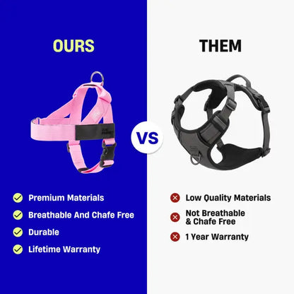 Dog Friendly Co. No-Pull Dog Walking Harness - Choke-Free Design, Padded Comfortable, 1-Click Simple Clip Buckle, Grab-Handle Ease, Chafe-Resistant Adjustable Straps, Lightweight, All-Day Wear, Secure Walks, Multi-Size XXS-XL